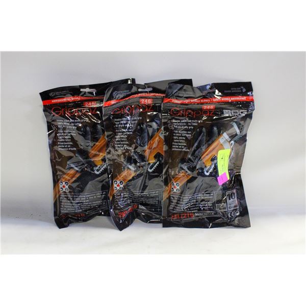3PKS OF 10 GLOVES BDG GRIPPAZ NITRILE MECHANIC