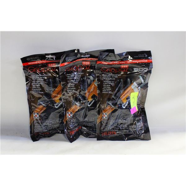 3PKS OF 10 GLOVES BDG GRIPPAZ NITRILE MECHANIC