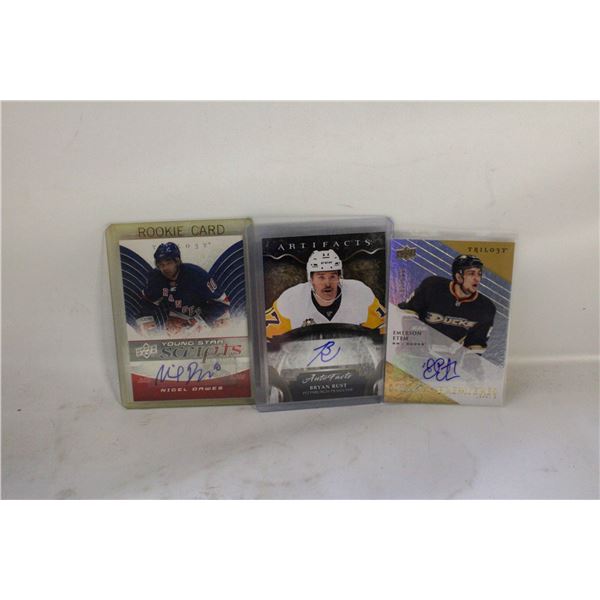 3X NHL AUTOGRAPHED CARDS