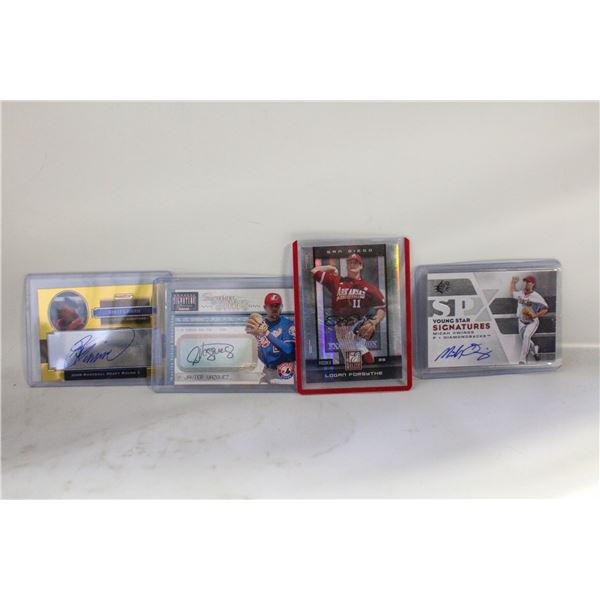 4X AUTOGRAPHED BASEBALL CARDS