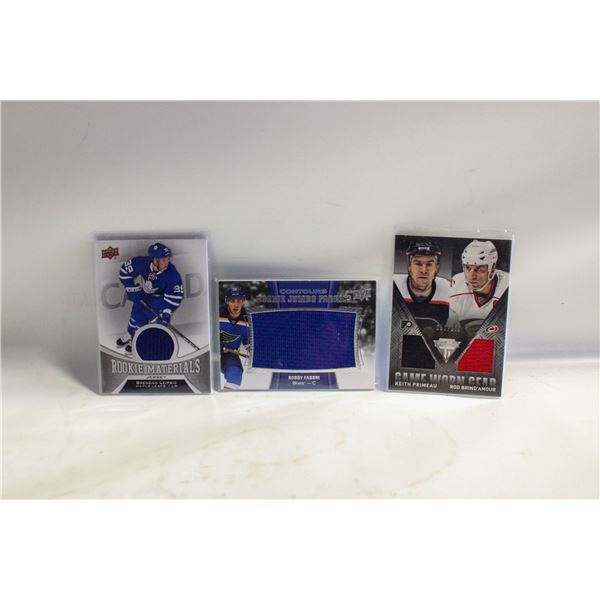3X NHL JERSEY CARDS