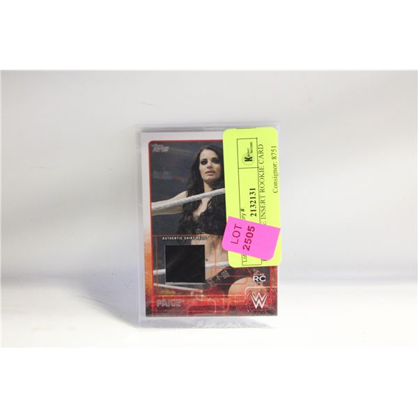 PAIGE WWE INSERT ROOKIE CARD