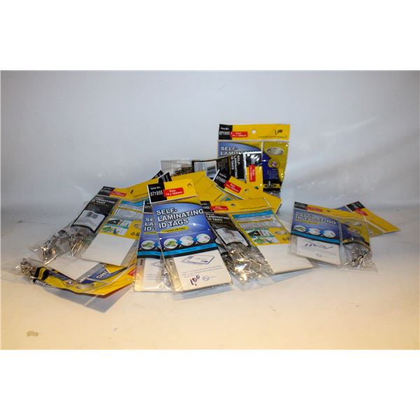 FLAT OF NEW OLD STOCK SELF LAMINATING NAME TAGS
