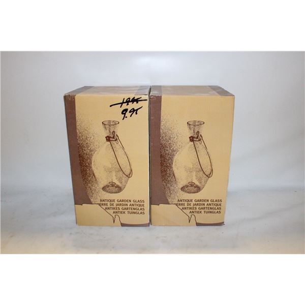 TWO NEW OLD STOCK GARDEN GLASS