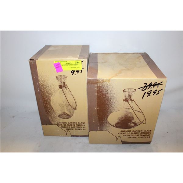 TWO NEW OLD STOCK GARDEN GLASS