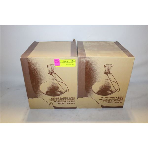 TWO NEW OLD STOCK GARDEN GLASS