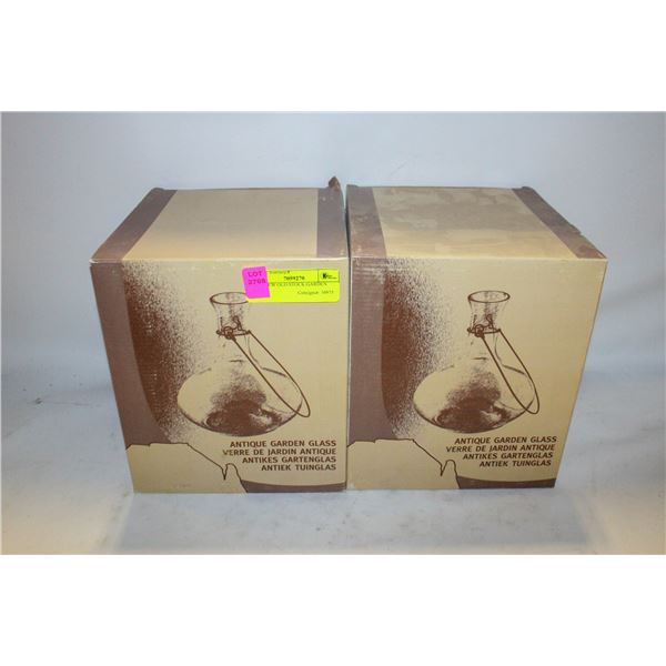 TWO NEW OLD STOCK GARDEN GLASS