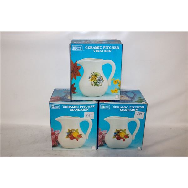 LOT OF NEW OLD STOCK CERAMIC PITCHERS