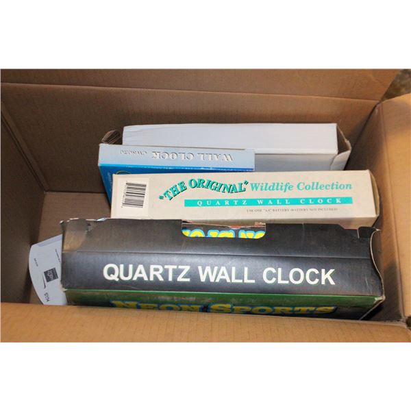 BOX OF NEW OLD STOCK CLOCKS