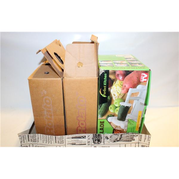 THREE NEW OLDS TOCK SPIRAL KITCHEN TOOLS