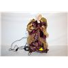 Image 1 : BURGUNDY AND GOLD FIBRE OPTIK 16" TREE TOPPER ANG