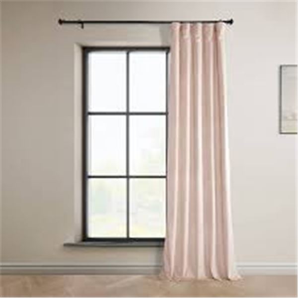 NEW HPD HERITAGE PLUSH VELVET CURTAINS 108" PINK