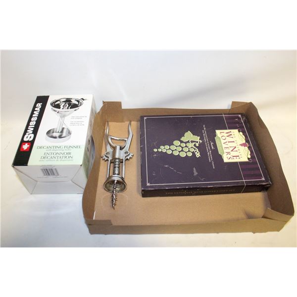 WINE LOVERS GIFT SET, DECANTING FUNNEL & WINE