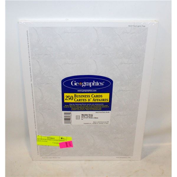 NEW GEOGRAPHICS 250 BUSINESS CARDS PAPER