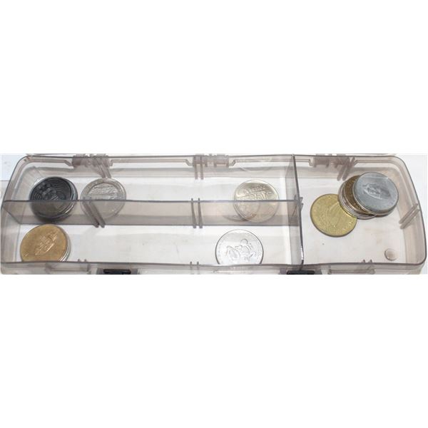 CASE OF OLD COIN TOKENS ALL TOGETHER-ESTATE