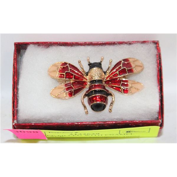 NEW BEE FILLED WITH ENAMEL RED,BLACK