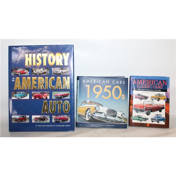3 AMERICAN CLASSIC CAR BOOKS (HARD COVERS)