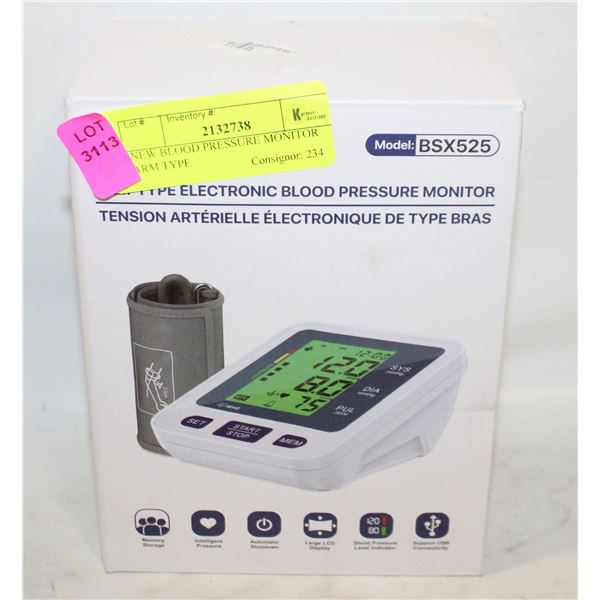 NEW BLOOD PRESSURE MONITOR ARM TYPE