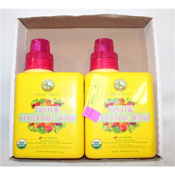 NEW 2 FRUIT & VEGETABLES WASH NATURAL
