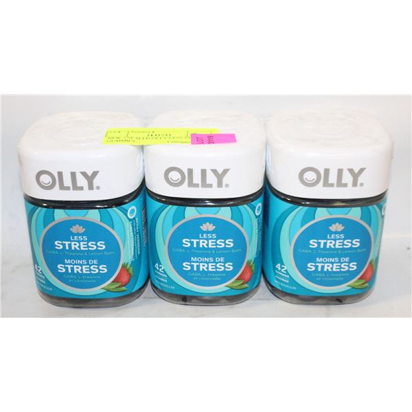 NEW 3 SEALED OLLY LESS STRESS GUMMIES