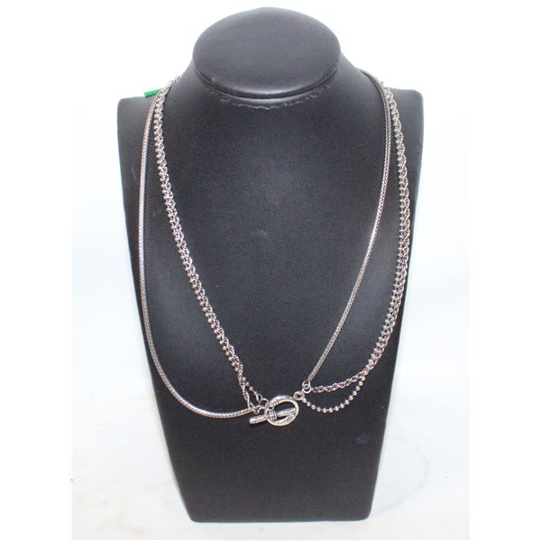 "BOMA" 925 SILVER 3-STRAND NECKLACE-23.38 GRAMS