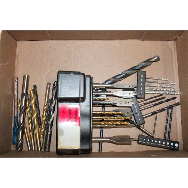 FLAT  WITH SETS OF DRILL BITS PLUS OTHER LARGER