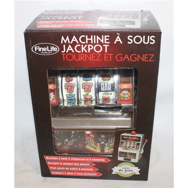 SLOT MACHINE COIN BANK/SPIN & WIN