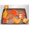 Image 1 : SET OF 4 WOODEN CATS