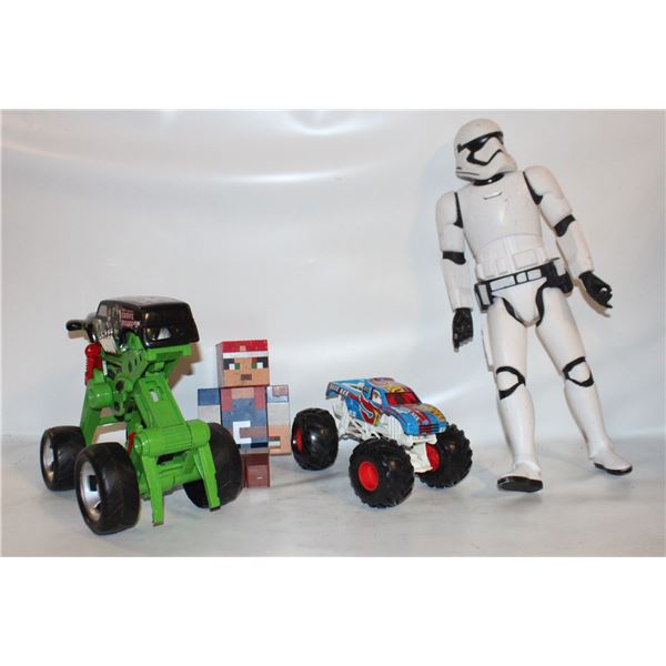 GRAVE DIGGER PLUS HOT WHEELS/MINECRAFT/STORM