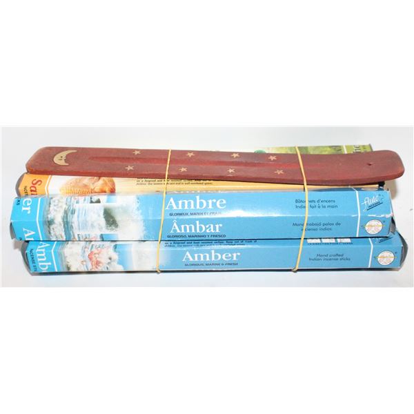 6 PACKS OF INCENSE WITH WOODEN HOLDER