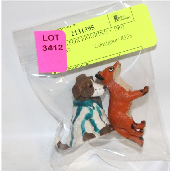 1996 TOPPS FOX FIGURINE + 1997 TOPPS DOG