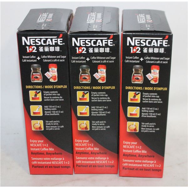 3 BOXES OF NESCAFE 1+2 INSTANT COFFEE 15 SERVINGS