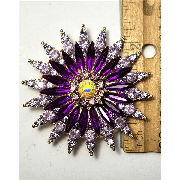 13)  GOLD TONE WITH PURPLE AND MAUVE