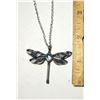 Image 1 : 25)  PEWTER COLORED DRAGON FLY PENDANT