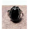 Image 1 : 21)  OVAL NATURAL BLACK ONYX SIZE 6.5 RING