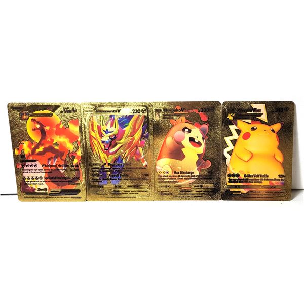 33)  LOT OF 4 GOLD FOIL POKEMON TRADING