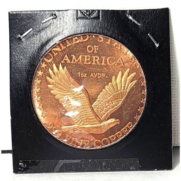 32) ONE OUNCE OF PURE FINE COPPER ROUND