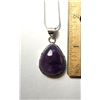 Image 1 : 27)  PEAR SHAPED NATURAL AMETHYST PENDANT