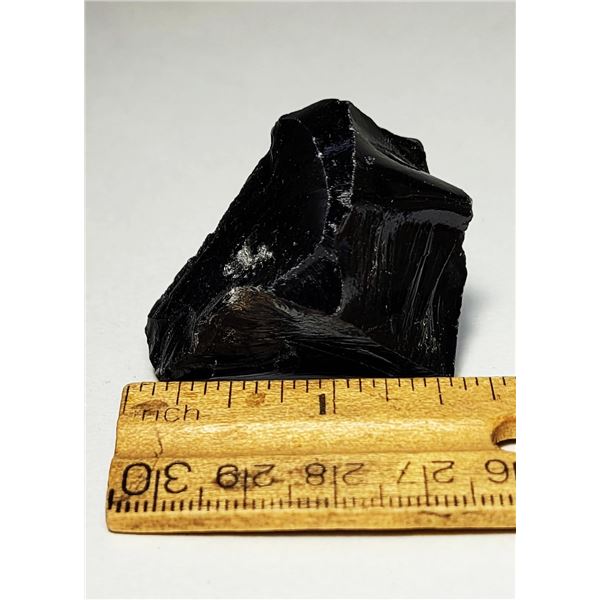 30)  NATURAL 34 GRAM BLACK OBSIDIAN