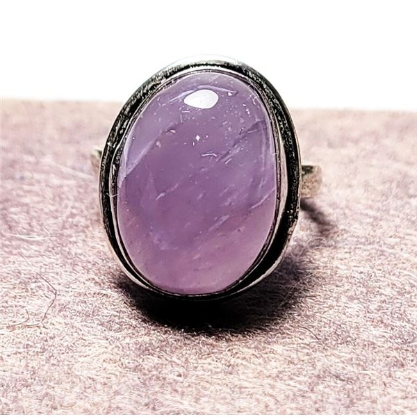 22)  BEZEL SET NATURAL AMETHYST SIZE 7 RING