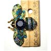 Image 1 : 7)  GOLD TONE WITH MULTI COLORED (BLUE,