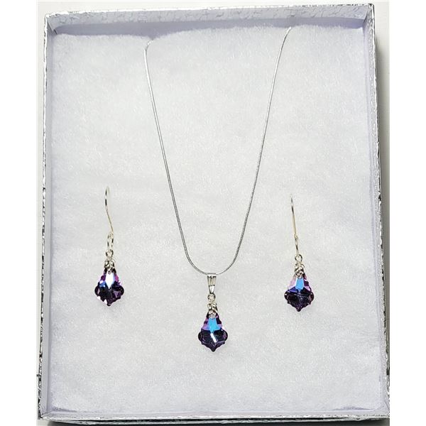 1)  PINK/BLUE BAROQUE CUT DROP EARRINGS