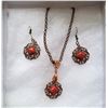 Image 1 : 4)  SQUARE CUT RED TURQUOISE SET IN FILAGREE