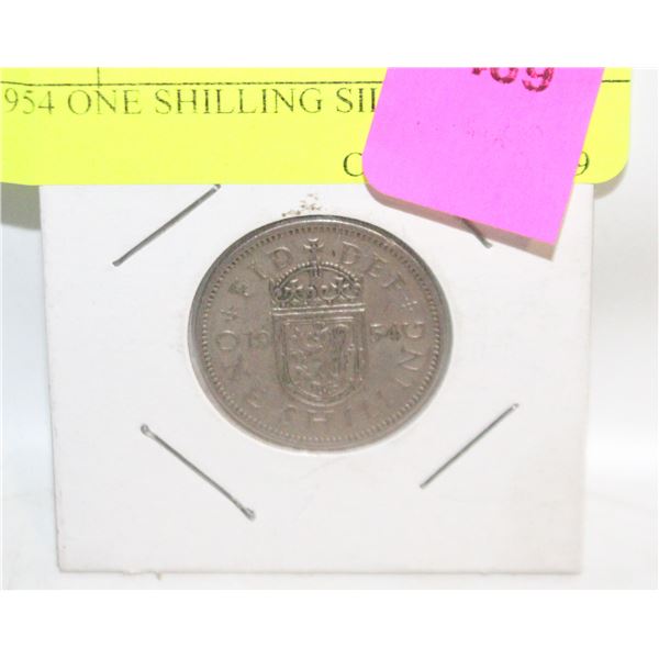 1954 ONE SHILLING SILVER COIN