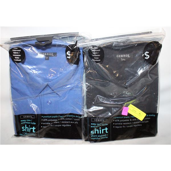 ONE BLACK SHIRT SIZE 17 1/2, ONE BLUE