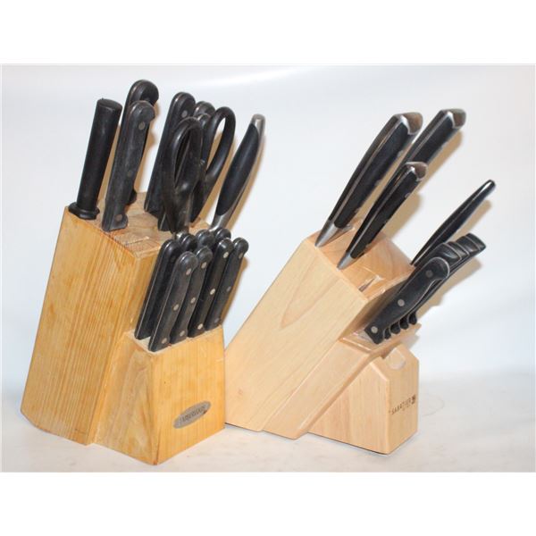 SABATIER AND FABERWARE KNIVES SETS MISSING A