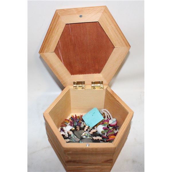 ESTATE STONE & ABALONE NECKLACES IN BOX TOGETHER