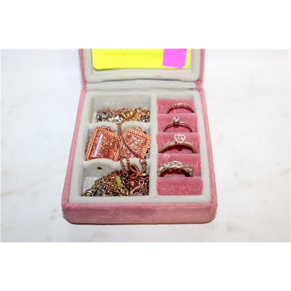 ESTATE RINGS, NECKLACES,EARRINGS IN PINK