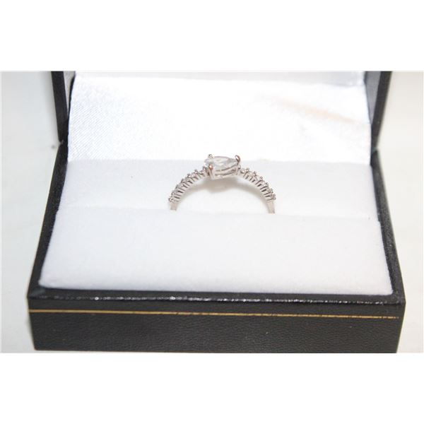 925 SILVER TEARDROP RING IN BOX-ESTATE