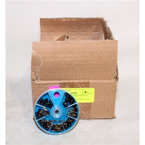 CASE OF 12 CANISTERS COATED SPLIT SHOT SINKERS